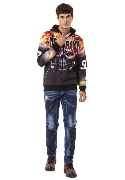 CD783 Spray Paint Detailed Men's Jean Trousers