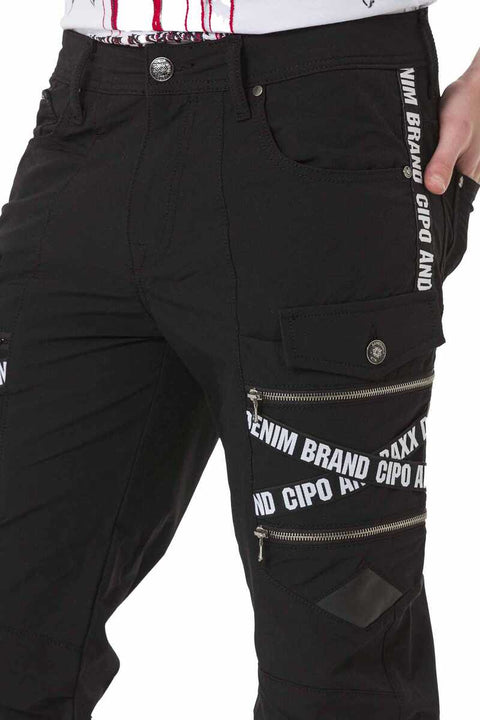 CD785 Brand Striped Cargo Pocket Men's Trousers