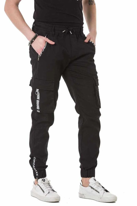 CD788 Elastic Waist Cargo Pocket Men's Sweatpants