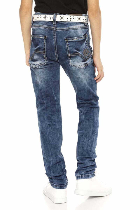 CDK104 Embroidered Basic Men's Jeans