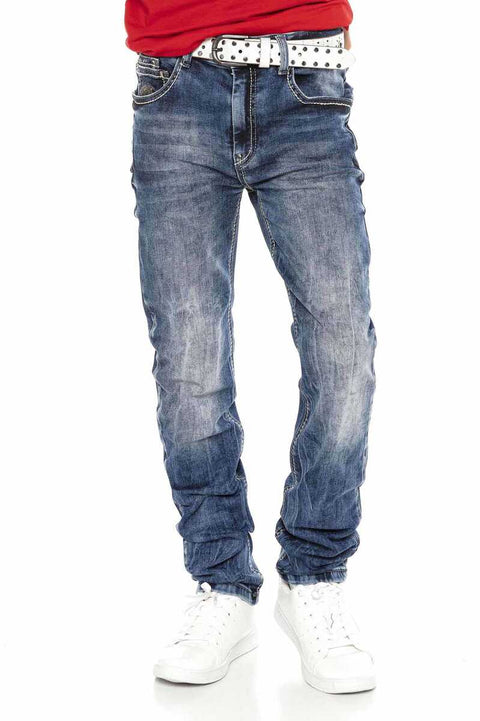 CDK104 Embroidered Basic Men's Jeans