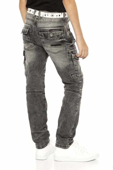 CDK111 Biker Style Cargo Pocket Children's Jeans