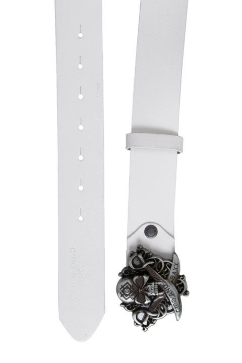 CG146 Pirate Skull Leather Belt with Metal Buckle
