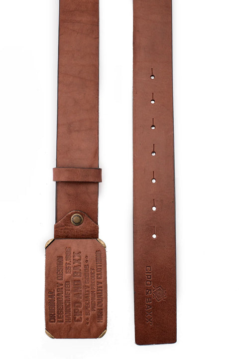 CG154 Men's Leather Belt with Big Buckle