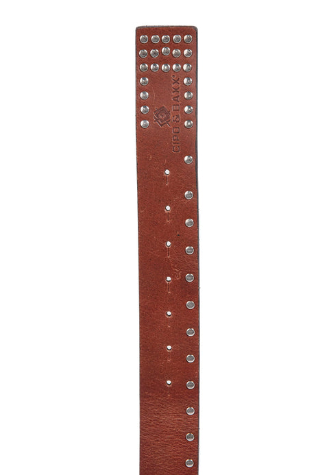 CG163 Flat Genuine Leather Belt with Metal Buckle