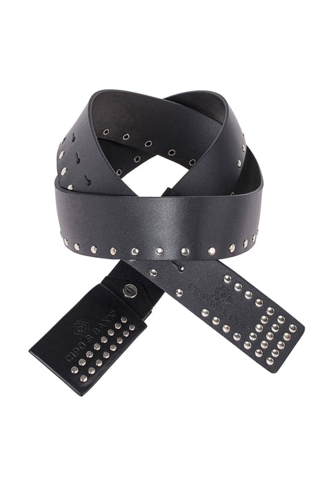 CG163 Flat Genuine Leather Belt with Metal Buckle