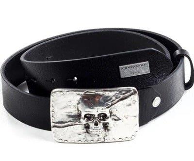 CG170 Skull Silhouette Leather Belt