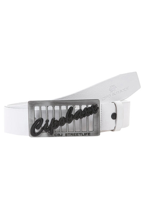 CG191 Leather Belt with Metal Buckle