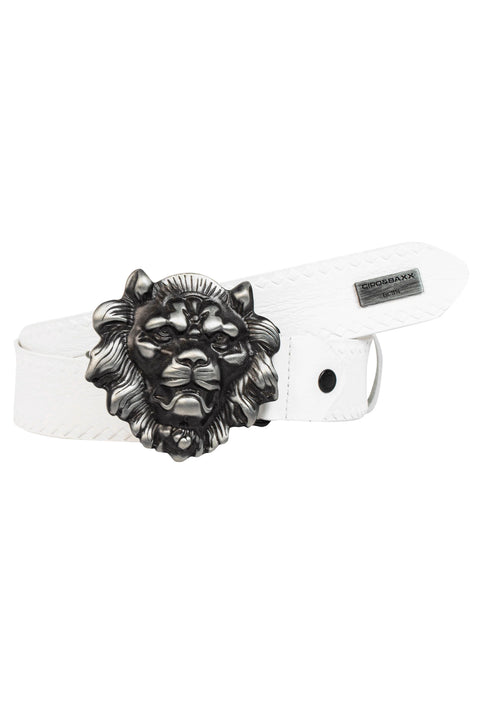 CG196 Leather Belt with Lion Buckle