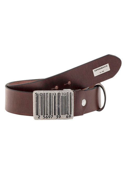 CG201 Leather Belt with Metal Buckle