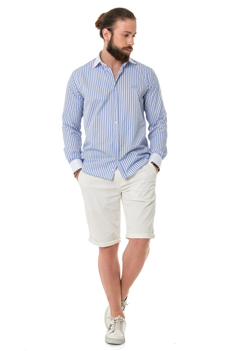 CH192 Cuff Collar Striped Shirt