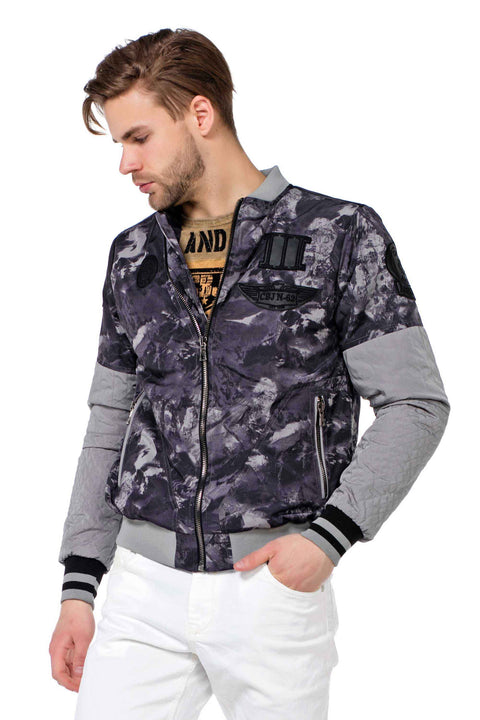 CJ210 Patterned Zippered Slim Summer Men's Jacket