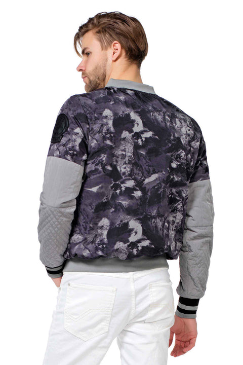 CJ210 Patterned Zippered Slim Summer Men's Jacket