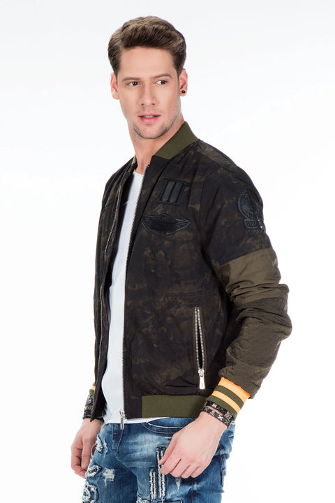 CJ210 Patterned Zippered Slim Summer Men's Jacket