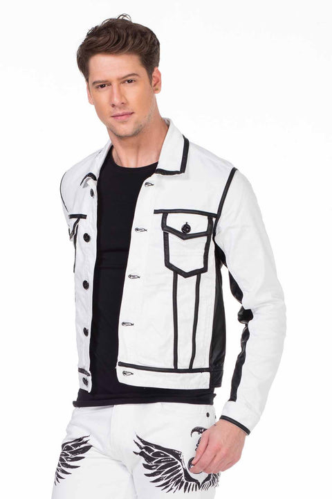 CJ213 Skull Printed Men's Biker Jacket