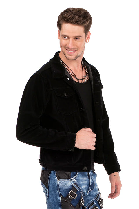 CJ226 Buttoned Velvet Men's Jacket Coat