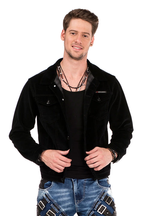 CJ226 Buttoned Velvet Men's Jacket Coat