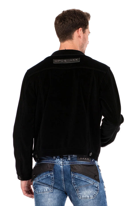 CJ226 Buttoned Velvet Men's Jacket Coat
