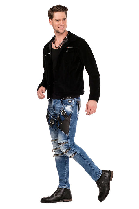 CJ226 Buttoned Velvet Men's Jacket Coat
