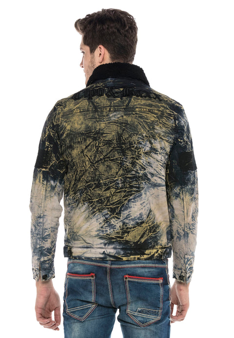 CJ245 Variegated Fur Men's Denim Jacket