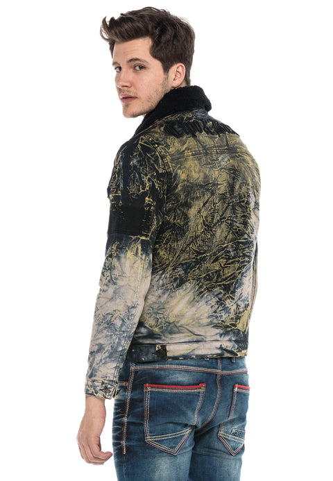 CJ245 Variegated Fur Men's Denim Jacket