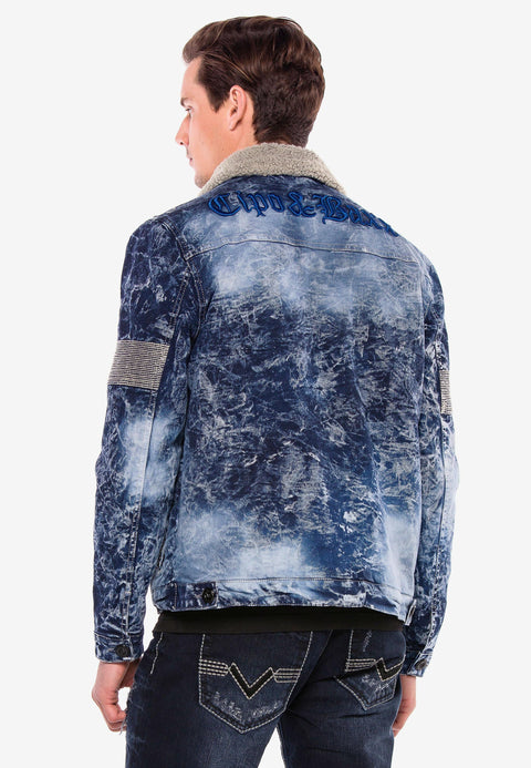 CJ245 Variegated Fur Men's Denim Jacket