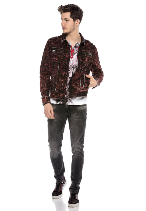 CJ251 Biker Style Denim Jacket