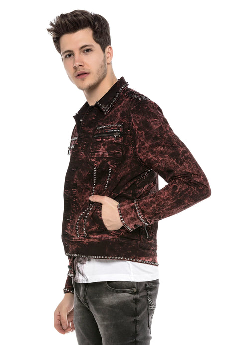 CJ251 Biker Style Denim Jacket