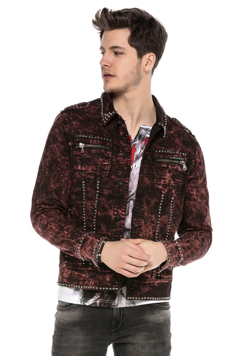 CJ251 Biker Style Denim Jacket