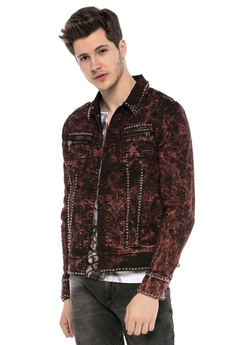 CJ251 Biker Style Denim Jacket