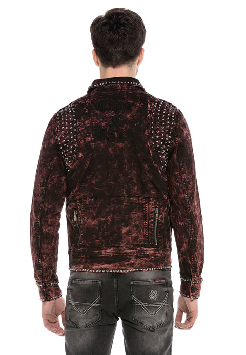 CJ251 Biker Style Denim Jacket