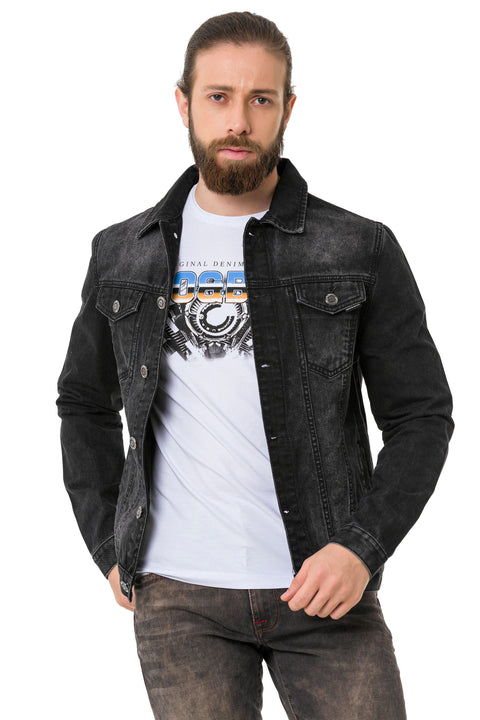 CJ289 Matte Men's Denim Jacket
