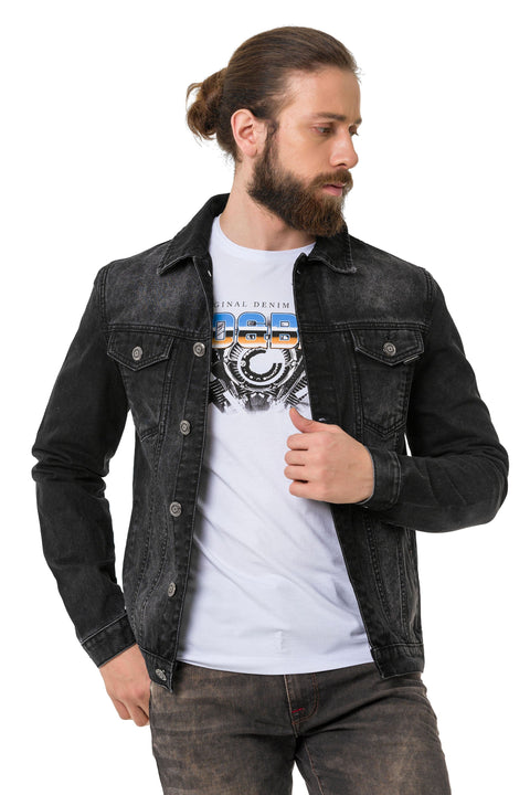 CJ289 Matte Men's Denim Jacket