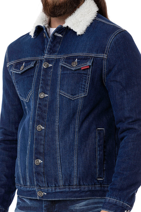 CJ294 Furry Men's Denim Jacket