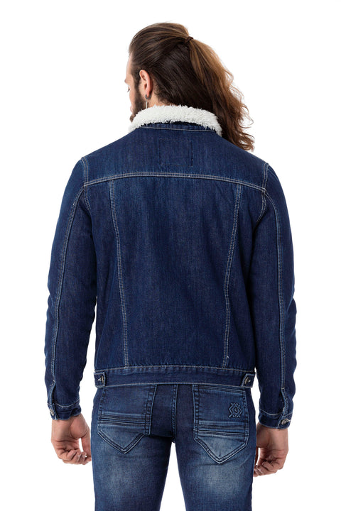 CJ294 Furry Men's Denim Jacket