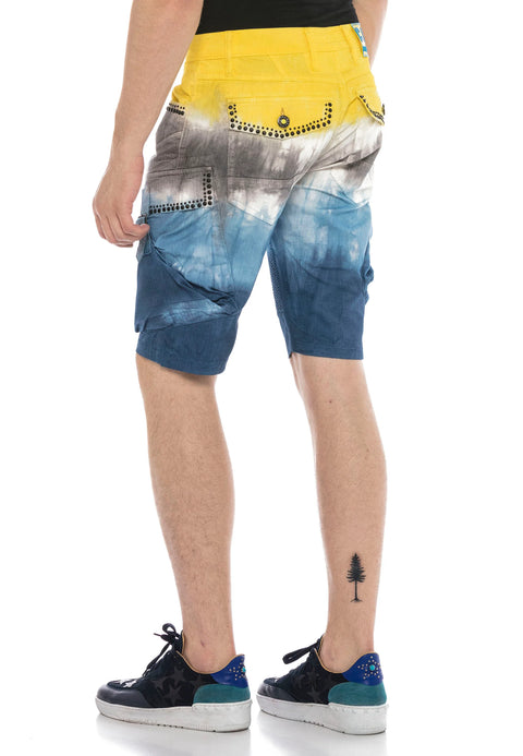 CK211 Cargo Buckle Pocket Denim Capri Shorts