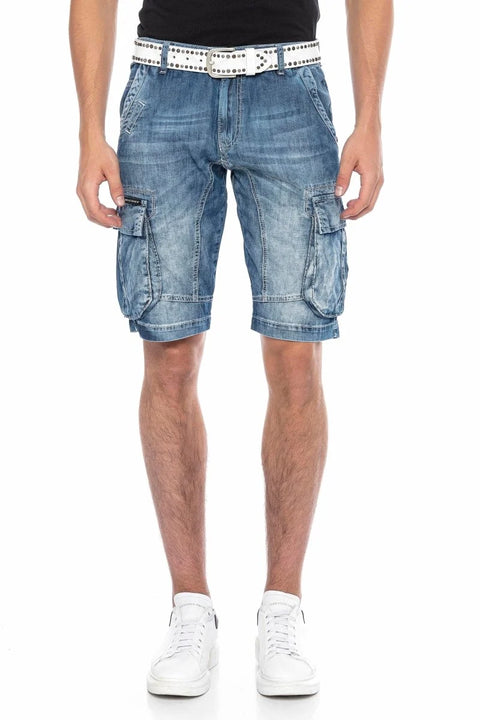 CL215 Men's Classic Pocket Cargo Denim Shorts