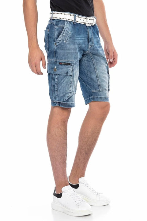 CL215 Men's Classic Pocket Cargo Denim Shorts