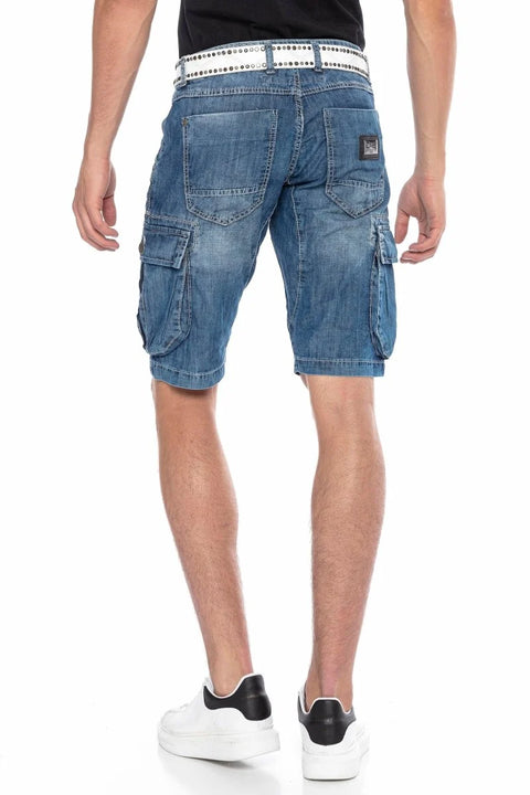 CL215 Men's Classic Pocket Cargo Denim Shorts