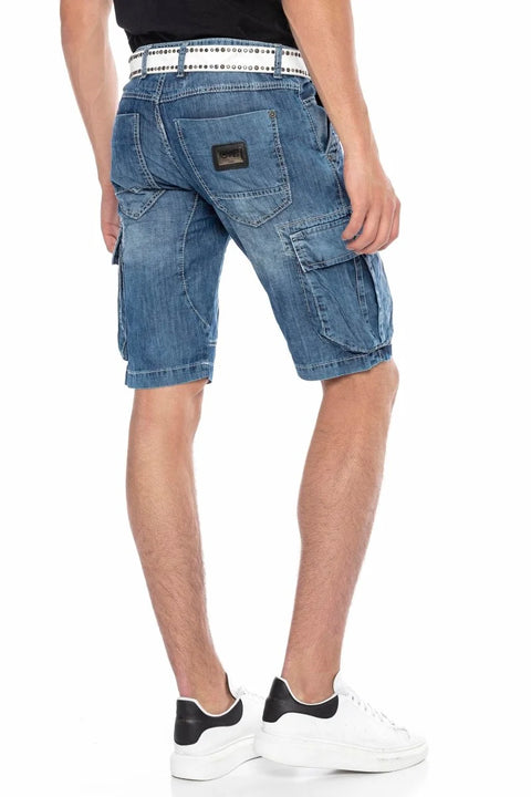 CL215 Men's Classic Pocket Cargo Denim Shorts