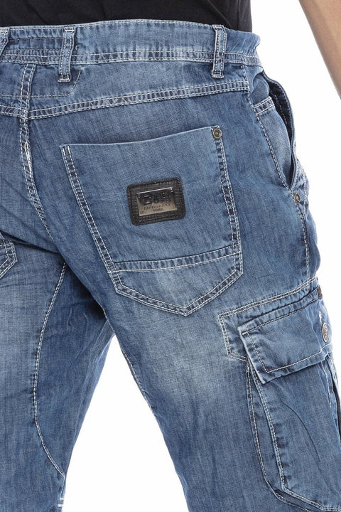 CL215 Men's Classic Pocket Cargo Denim Shorts