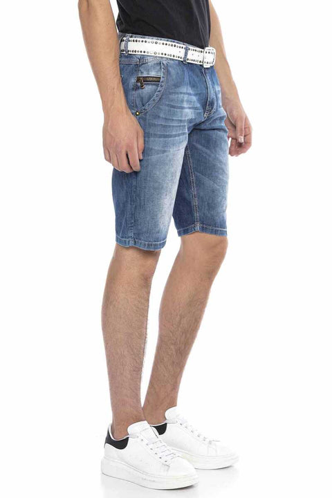 CK217 Classic Pocket Basic Men's Denim Capri Shorts