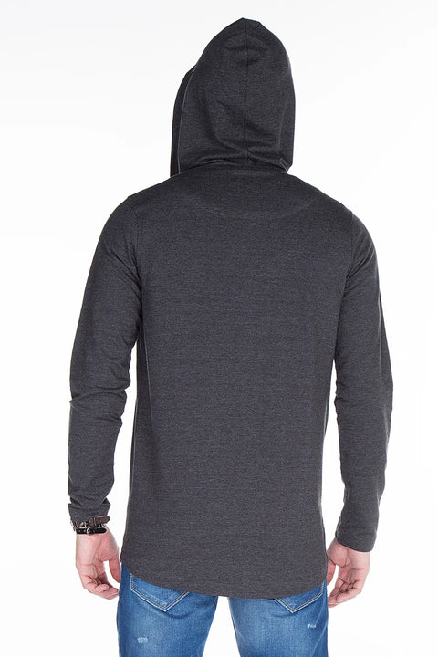 CL238 Embroidered Hooded Long Men's Sweatshirt