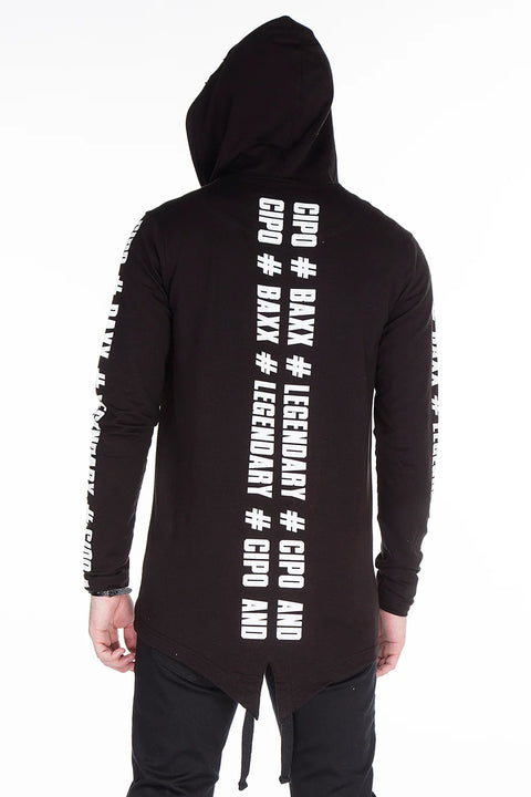 CL239 Skull Printed Hooded Long Sweatshirt