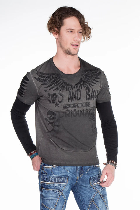 CL265 Slim Fit Wing Printed Men's Sweatshirt