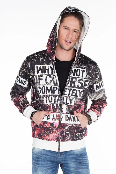 CL270 Wash Pattern Printed Men's Hooded Sweatshirt