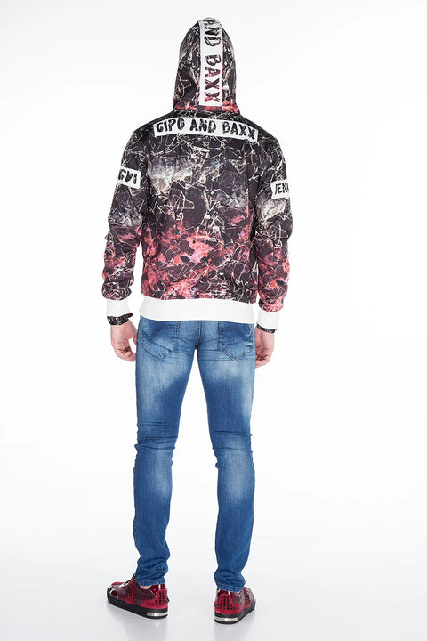 CL270 Wash Pattern Printed Men's Hooded Sweatshirt