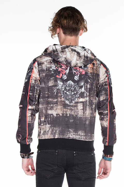 CL272 Gothic Style Skull Printed Men's Sweatshirt