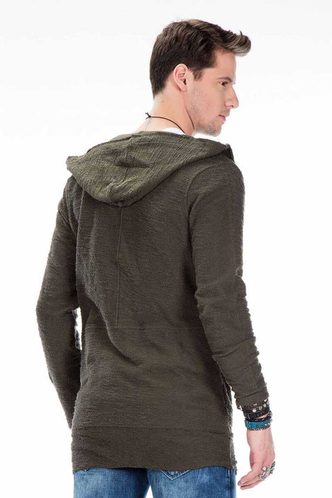 CL296 Double Zipper Long Thin Sweatshirt