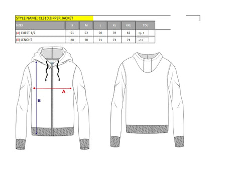 CL310 Leather Detailed Zippered Slim Fit Men's Zip Hoodie